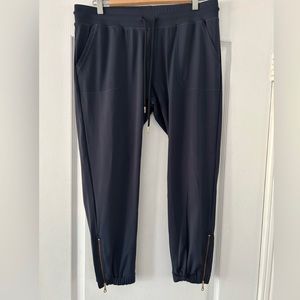 Zyia navy peak zipper joggers